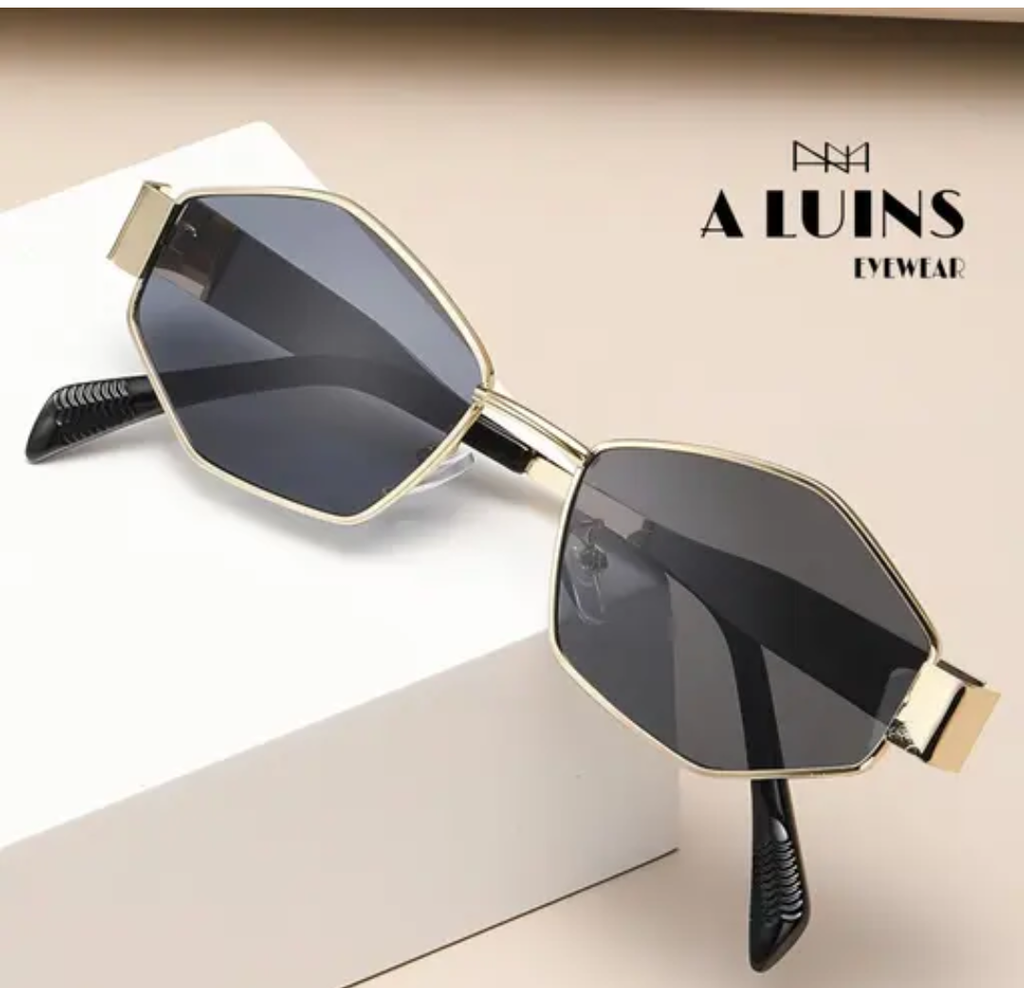 Golden black unisex sunglasses