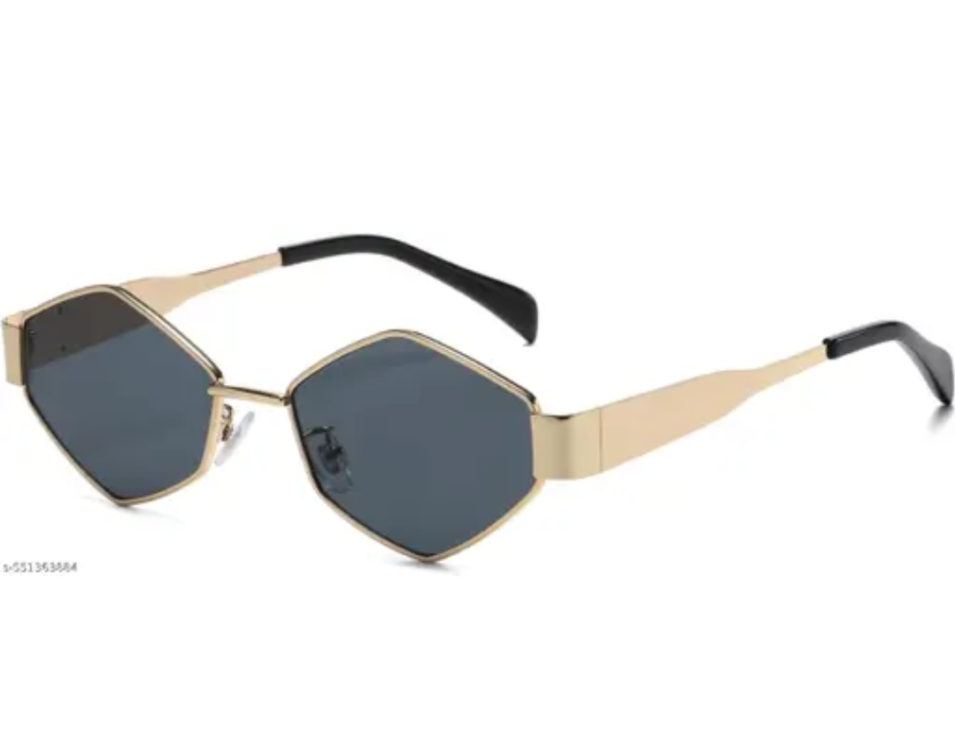 Golden black unisex sunglasses